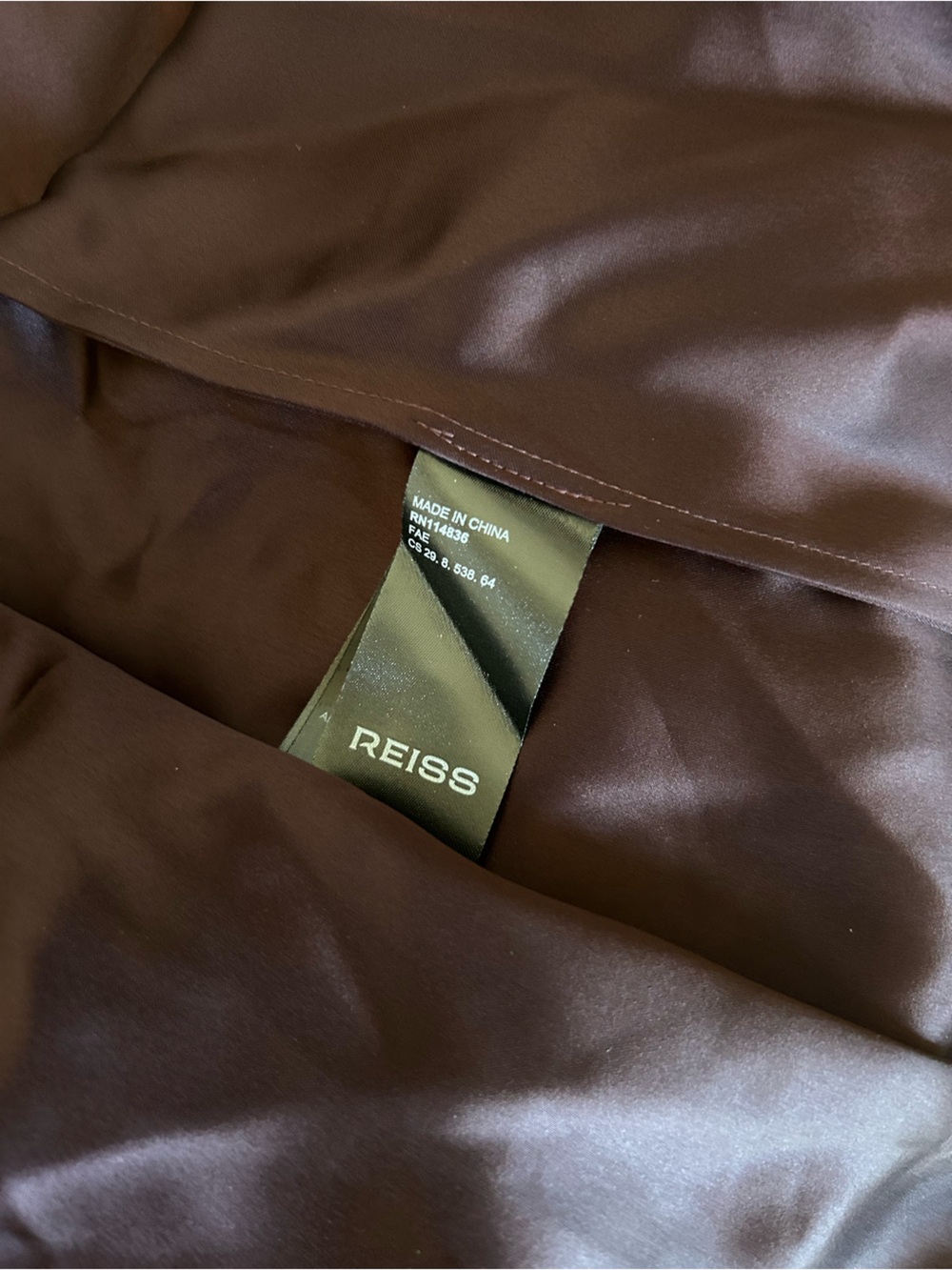 REISS Fae Satin Cape Maxi Dress Gown Burgundy Satin Event Party Cocktail - Picture 9 of 10